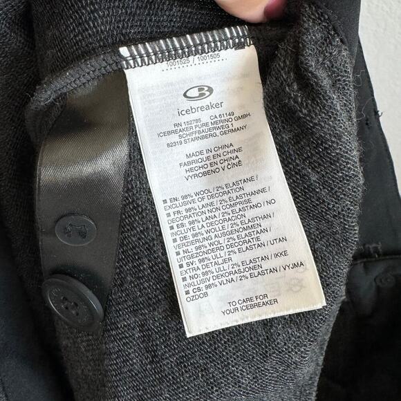 Icebreaker Men's Tabi Tech Merino Wool Blend Pants Jet Heather Grey Medium - Picture 11 of 12